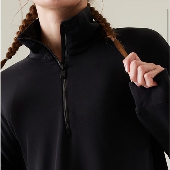 Athleta Seasoft Quarter Zip Sweatshirt // Black - Picture 7 of 11